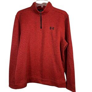 Adidas Storm 1/4 Zip Pullover Rusty Red Orange Mock Neck Men's Size Large